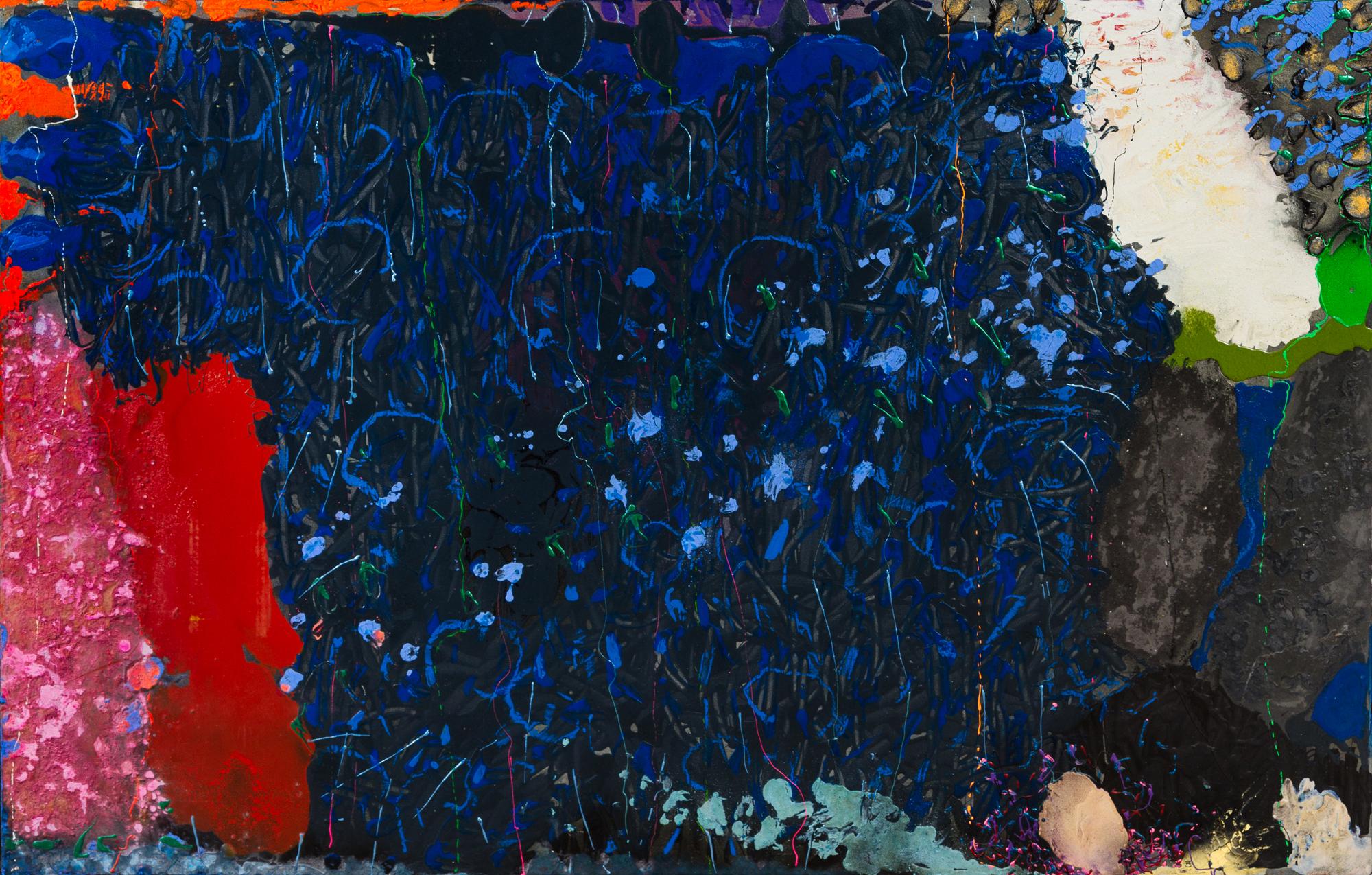 Stanley Boxer, (American, 1926-2000), Bottomlandsofsighspurged, 1990