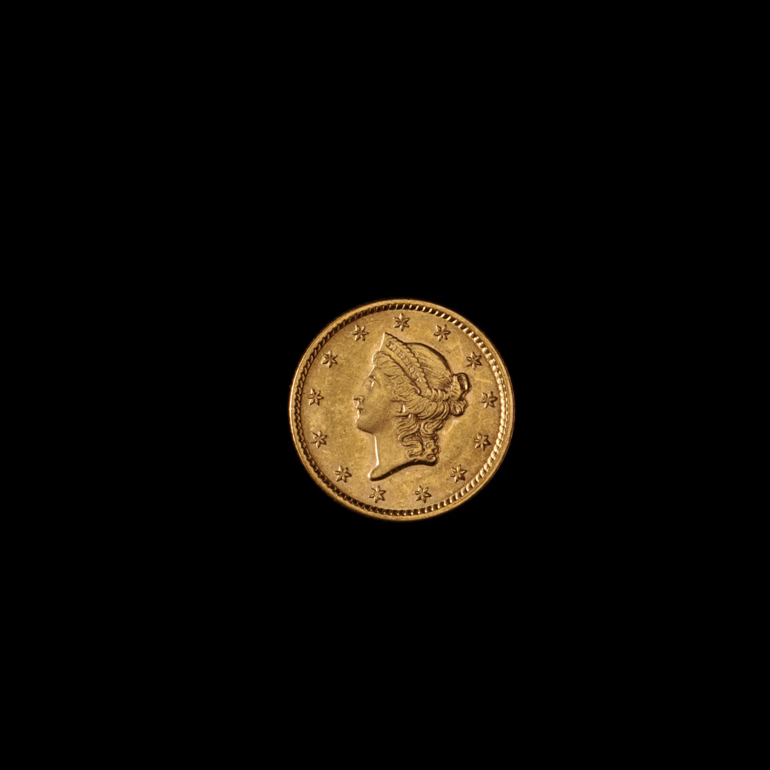 An 1852 Liberty Head: Type 1 $1 Gold Coin
