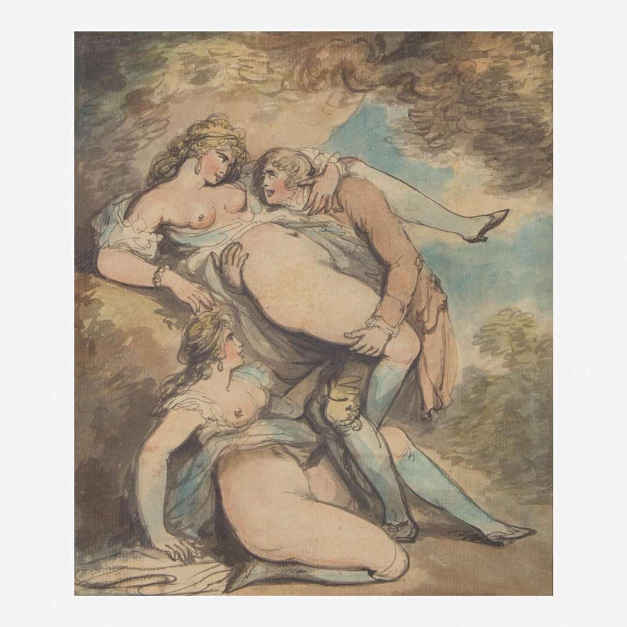 Thomas Rowlandson (British, 1756–1827) Two Maids and a Man