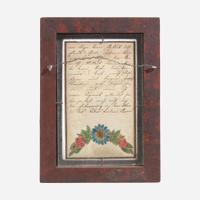 An unusual Fraktur drawing with Christian devotional text 19th century