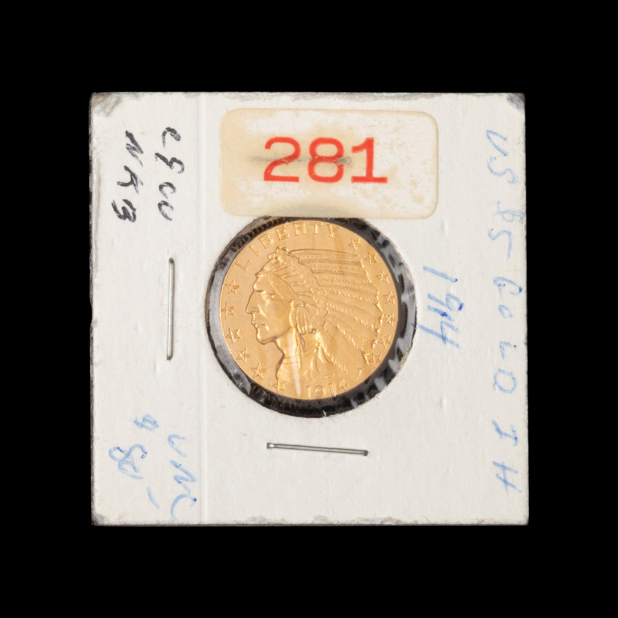 A 1914 Indian Head $5 Gold Coin