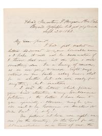[CIVIL WAR]. [CHAMBERLAIN, Joshua L. (1828-1914)]. Autograph letter signed ("J.L. Chamberlain"). "Beyond Culpepper..." 24 September 1863.