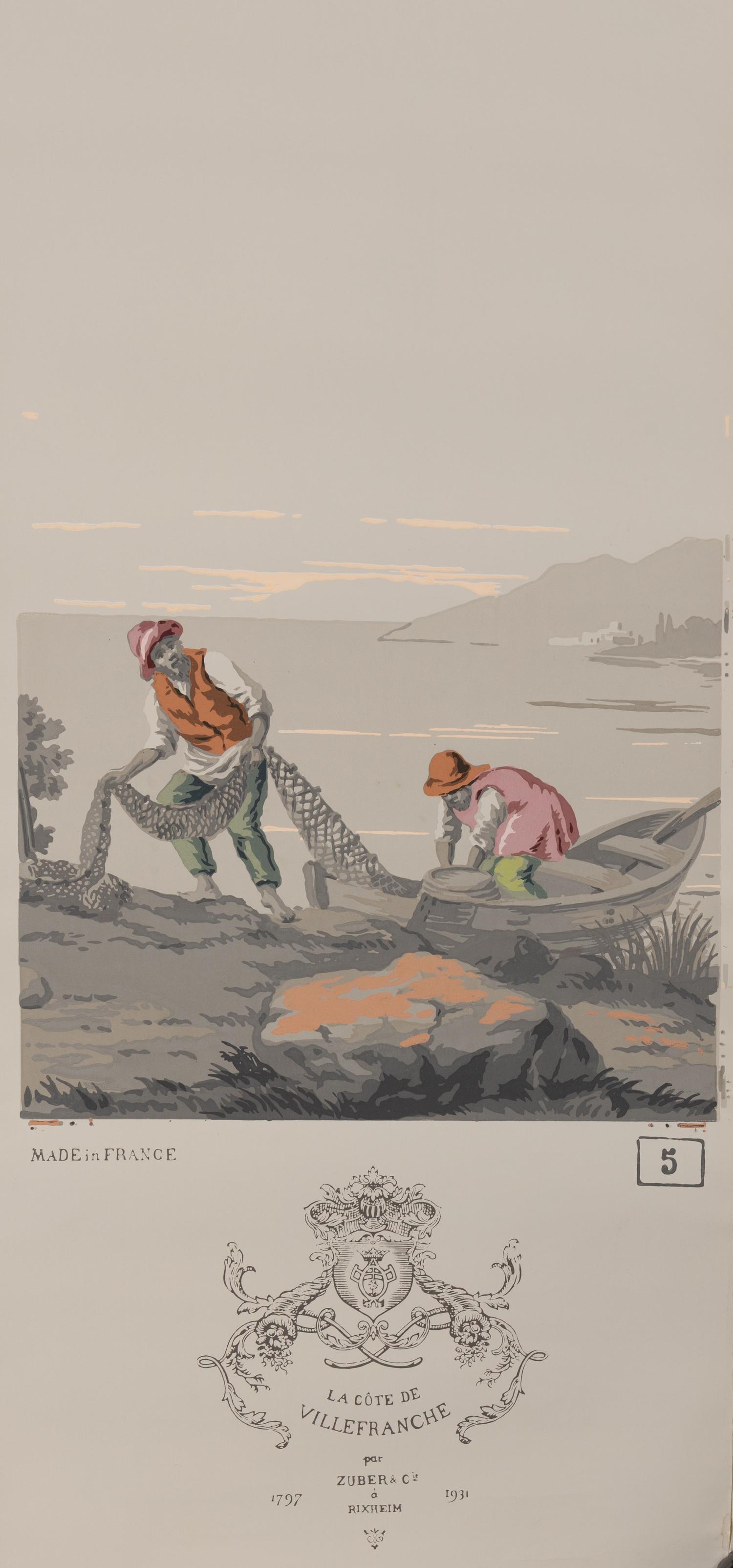 A Complete Set of Fourteen Zuber et Cie. La Cote de Villefranche Wallpaper Panels