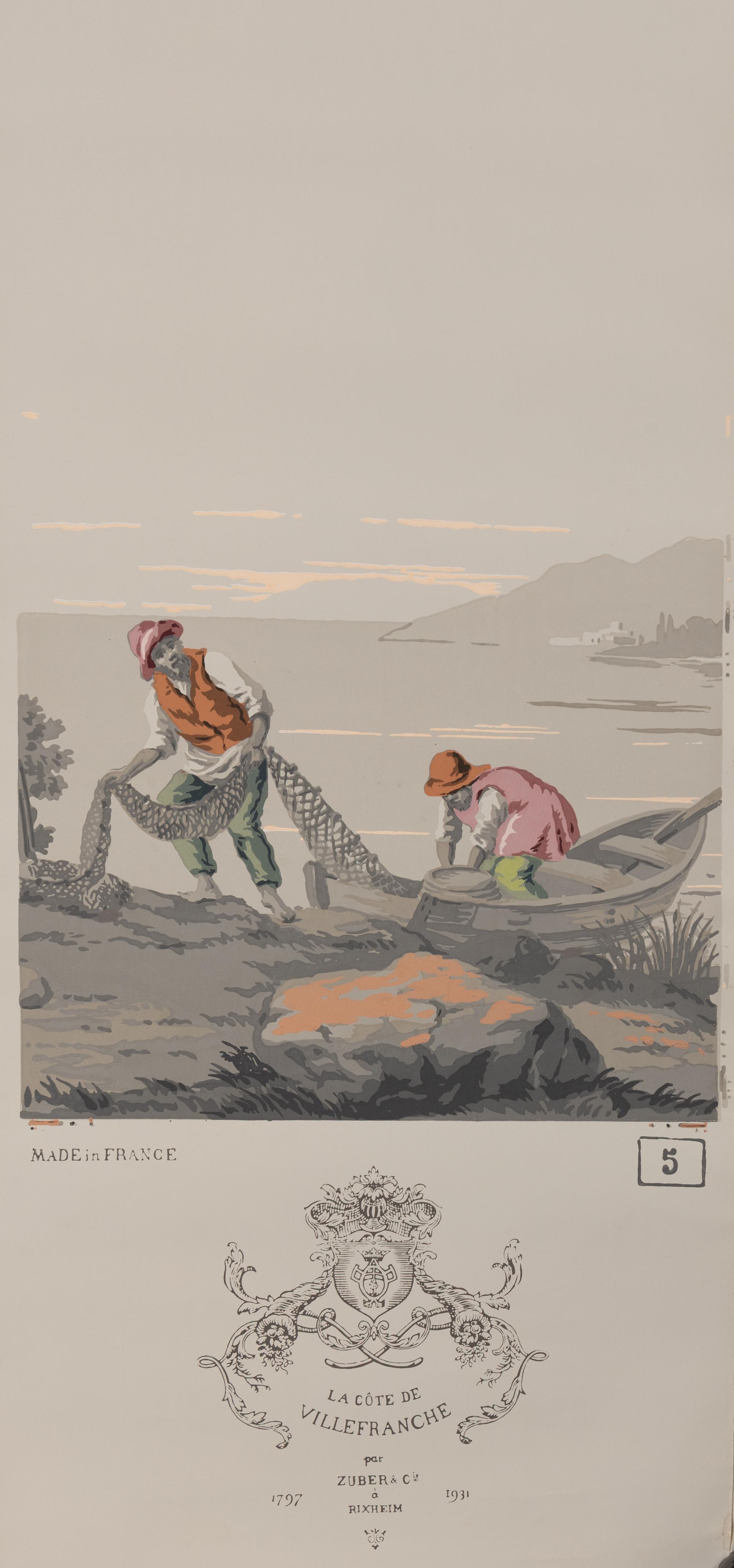A Complete Set of Fourteen Zuber et Cie. La Cote de Villefranche Wallpaper Panels