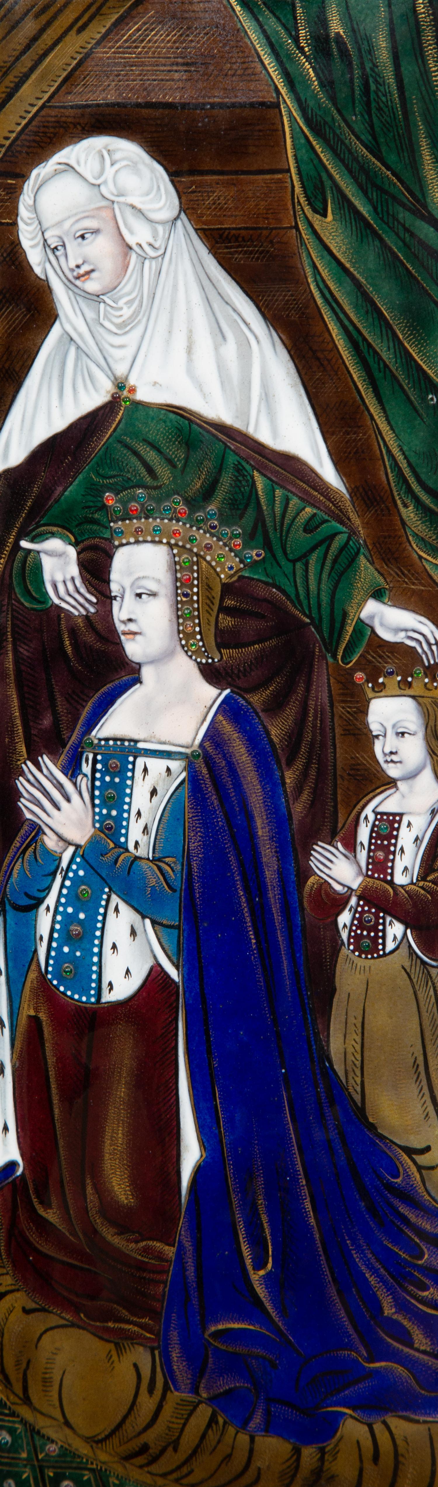 A Limoges Enamel on Copper Triptych