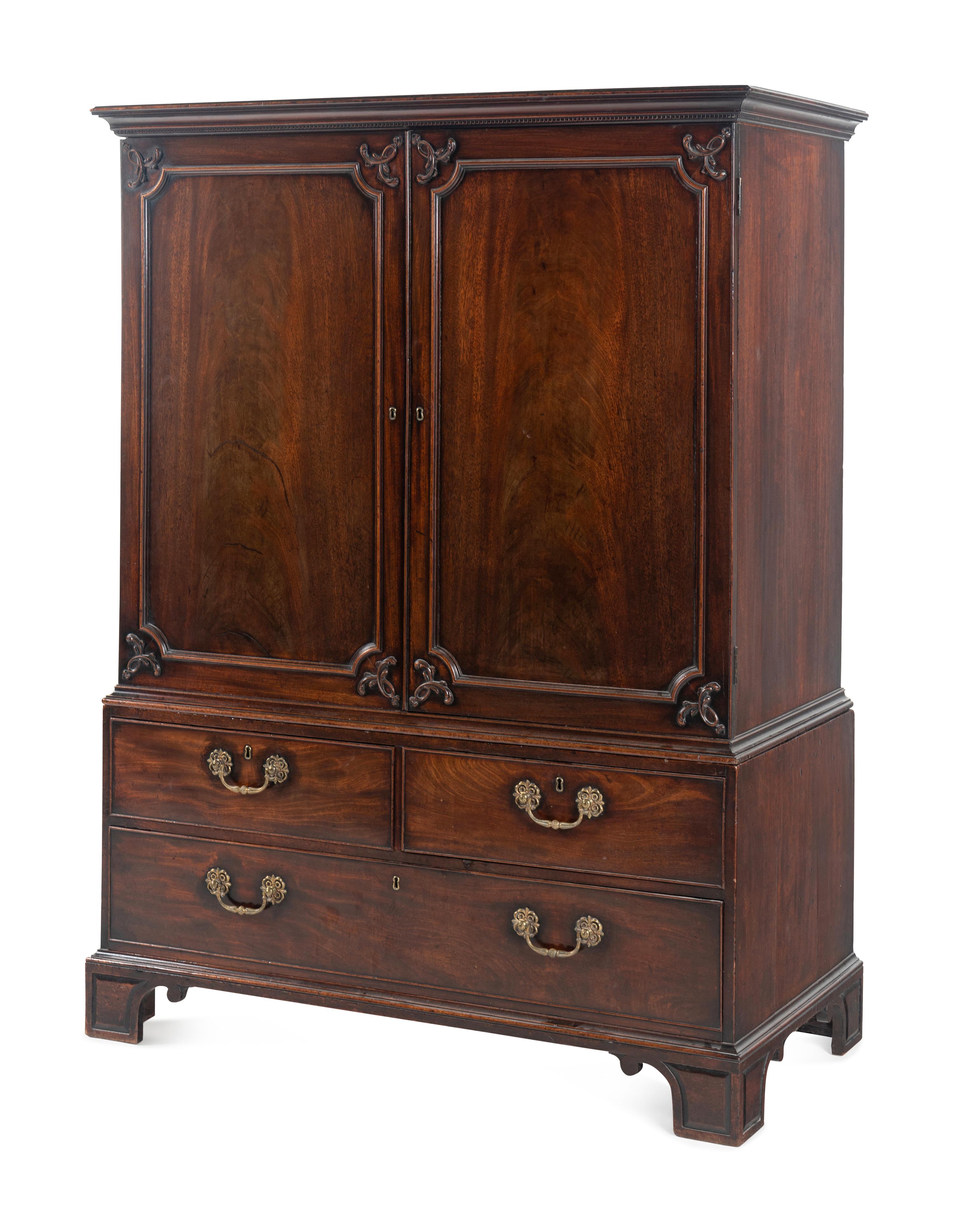 A George III Mahogany Linen Press