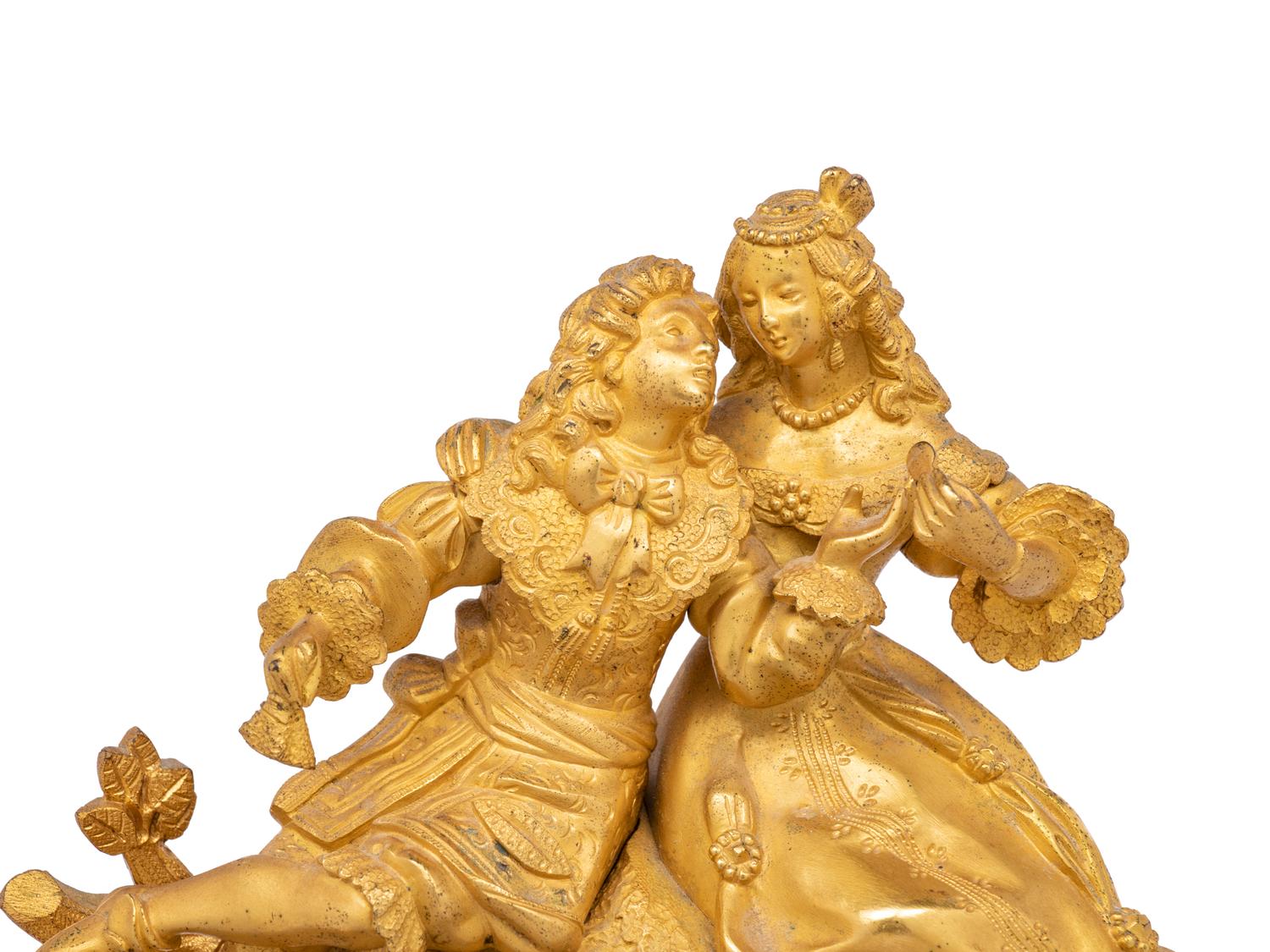 A Russian Gilt Bronze Figural Clock