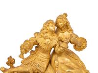 A Russian Gilt Bronze Figural Clock