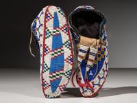 Sioux Fully Beaded Hide Moccasins