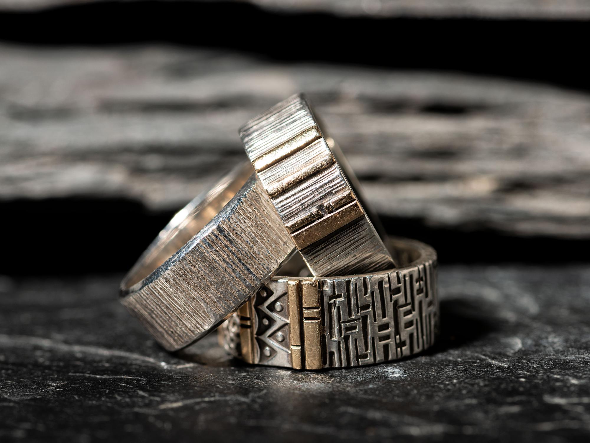 Heavily Stamped Rings