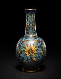 A Small Cloisonné Enamel Bottle Vase