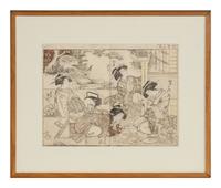 A Pair of Japanese Prints Depicting Geishas