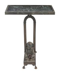 An Italian Patinated Bronze and Marble Table Attributed to Chiurazzi Foundry