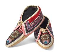 Maliseet Beaded Hide Moccasins