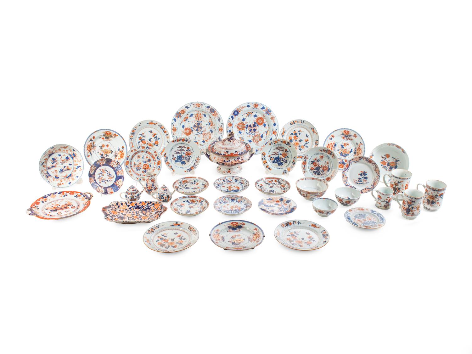 A Collection of Chinese Export Imari Palette Porcelain Articles