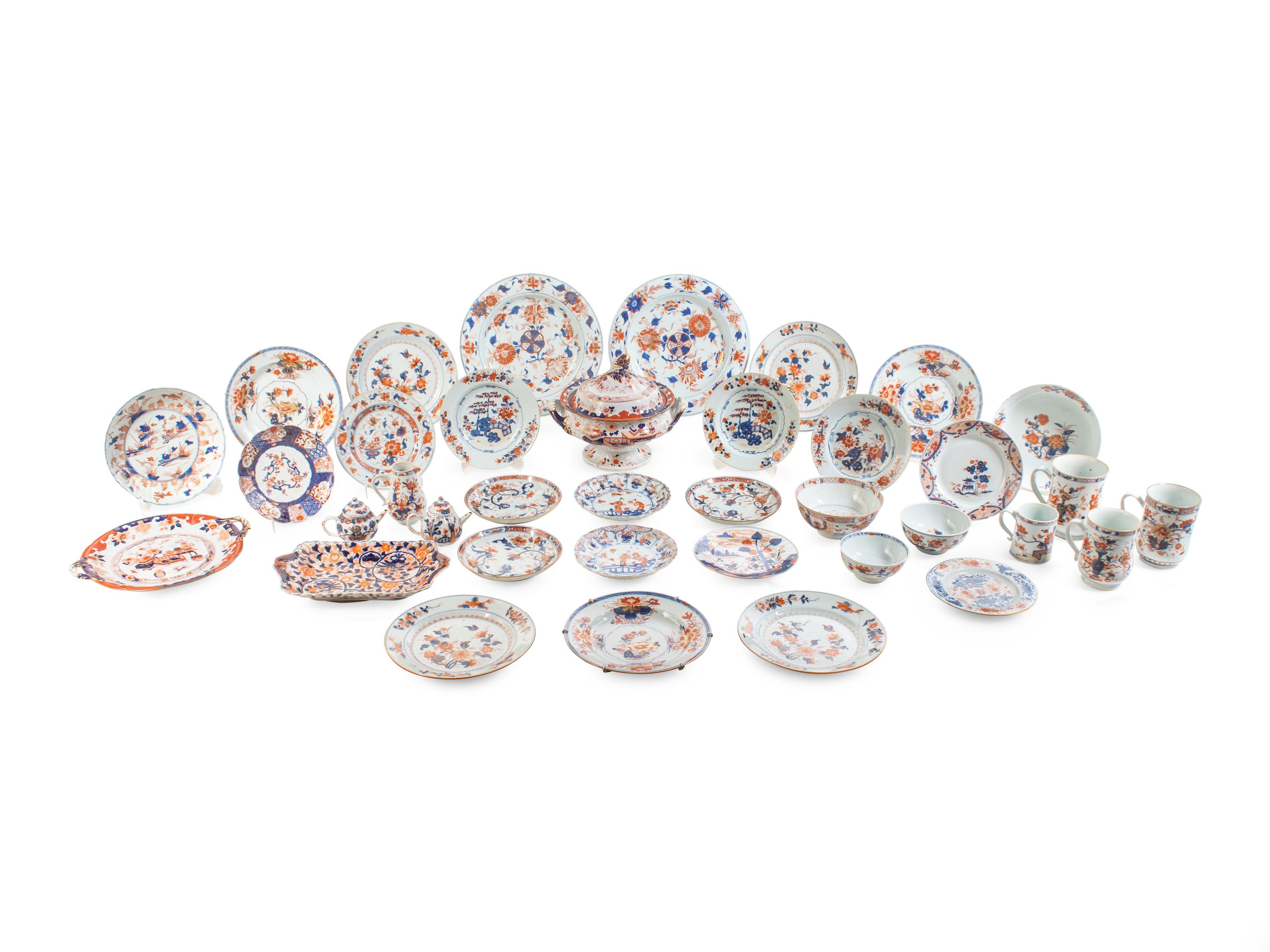 A Collection of Chinese Export Imari Palette Porcelain Articles