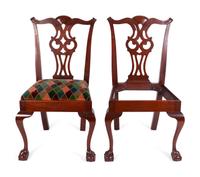 A Set of Four George II Style Mahogany Dining Chairs — 19TH CENTURY