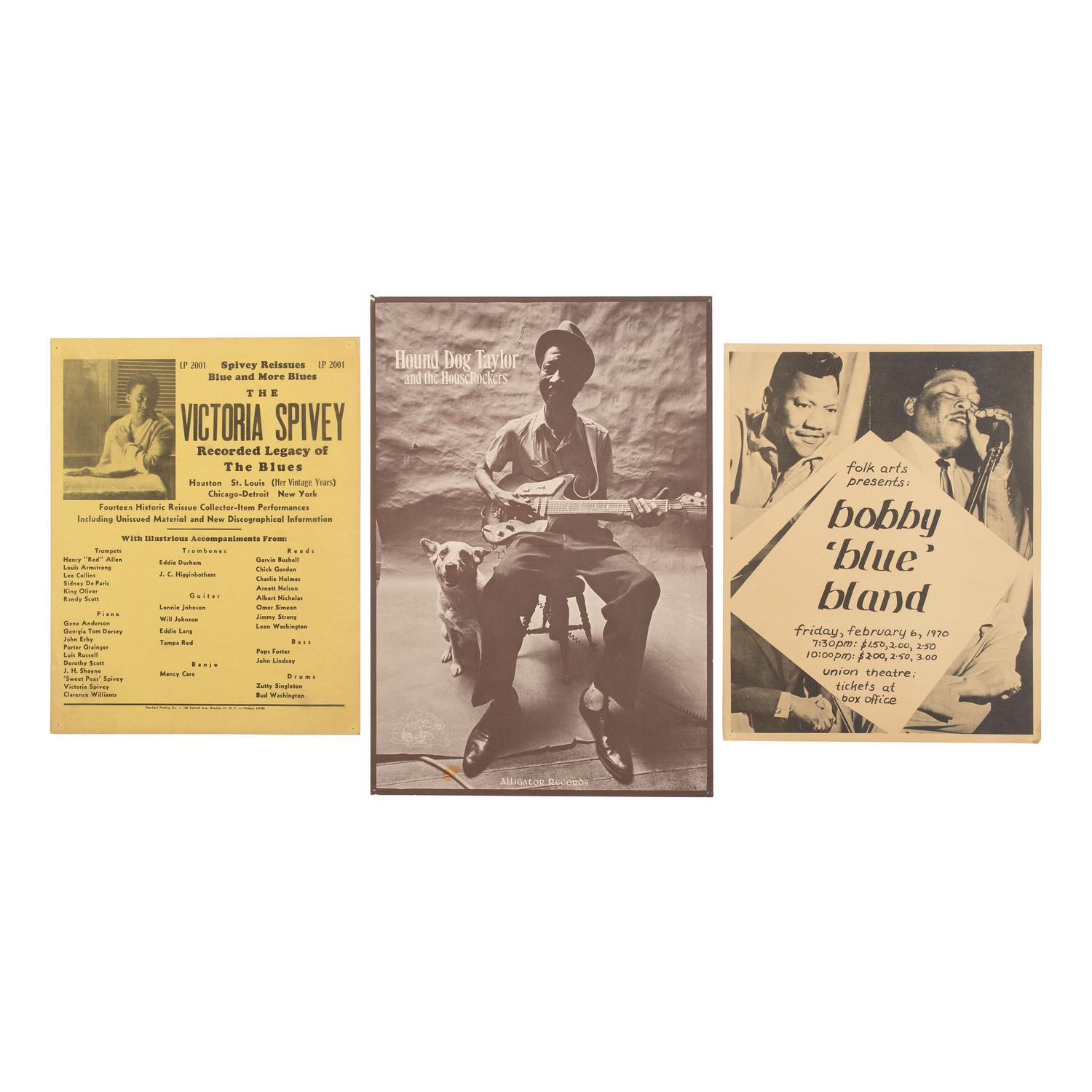[Music] Group of Six Posters Promoting Blues Acts, incl. Bobby "Blue" Band and Victoria Spivey