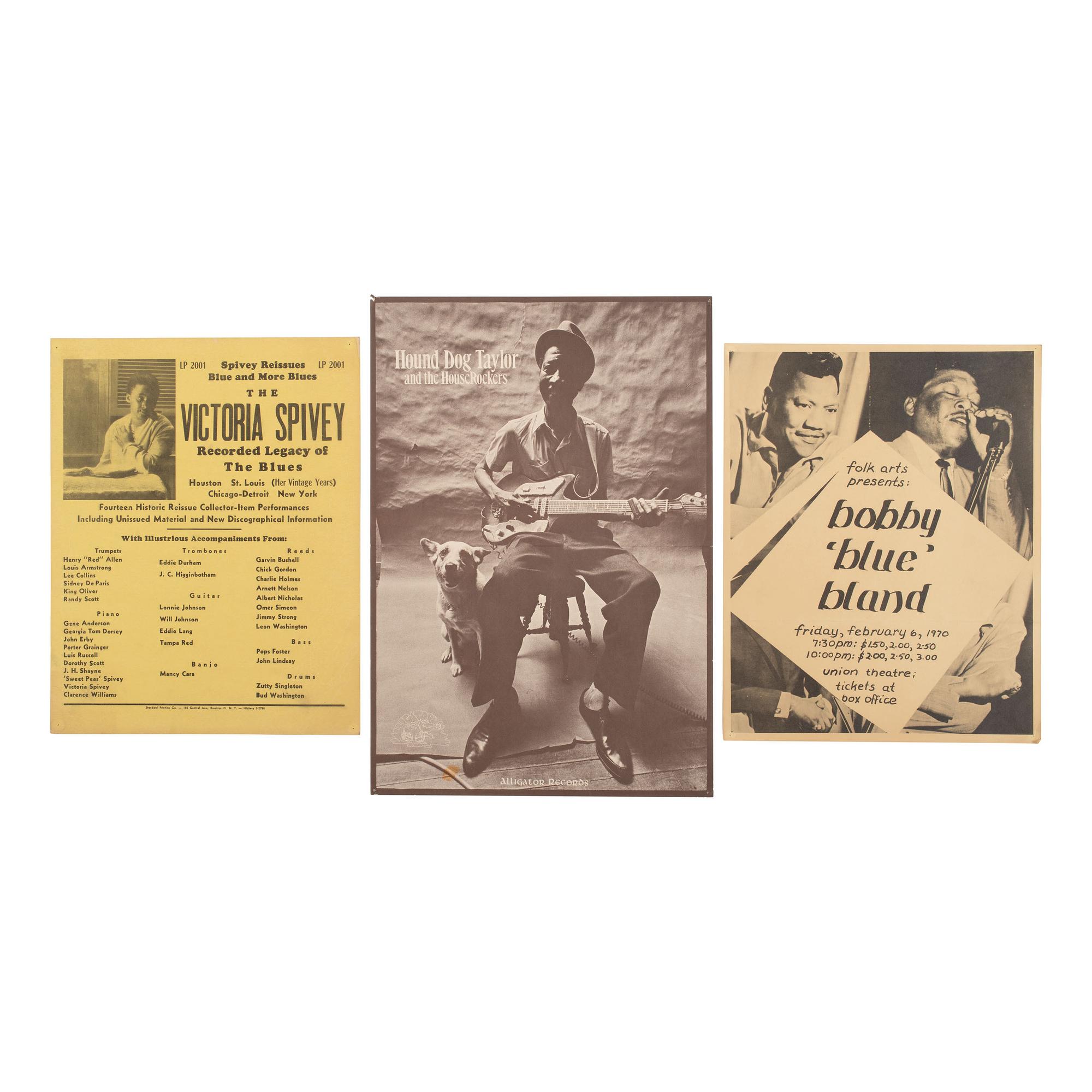 [Music] Group of Six Posters Promoting Blues Acts, incl. Bobby "Blue" Band and Victoria Spivey