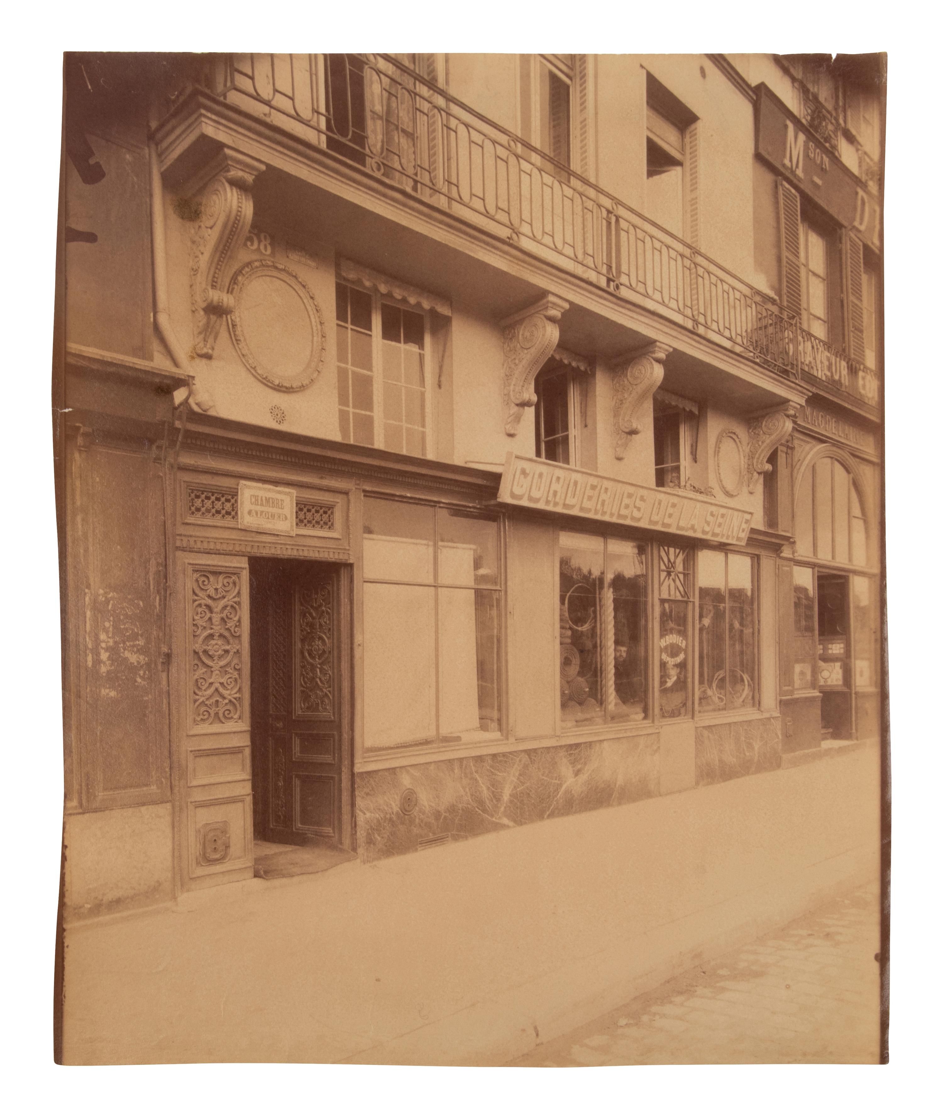A group of three photographs ( Marché Saint-Germain , circa 1900s; 58 Quai des Orfèvres [balcon] , circa 1900s; Balcon, quai Béthune 24 , 1908)