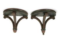 A Pair of Regency Style Black and Gilt Decorated Wall Brackets — 19TH/20TH CENTURY