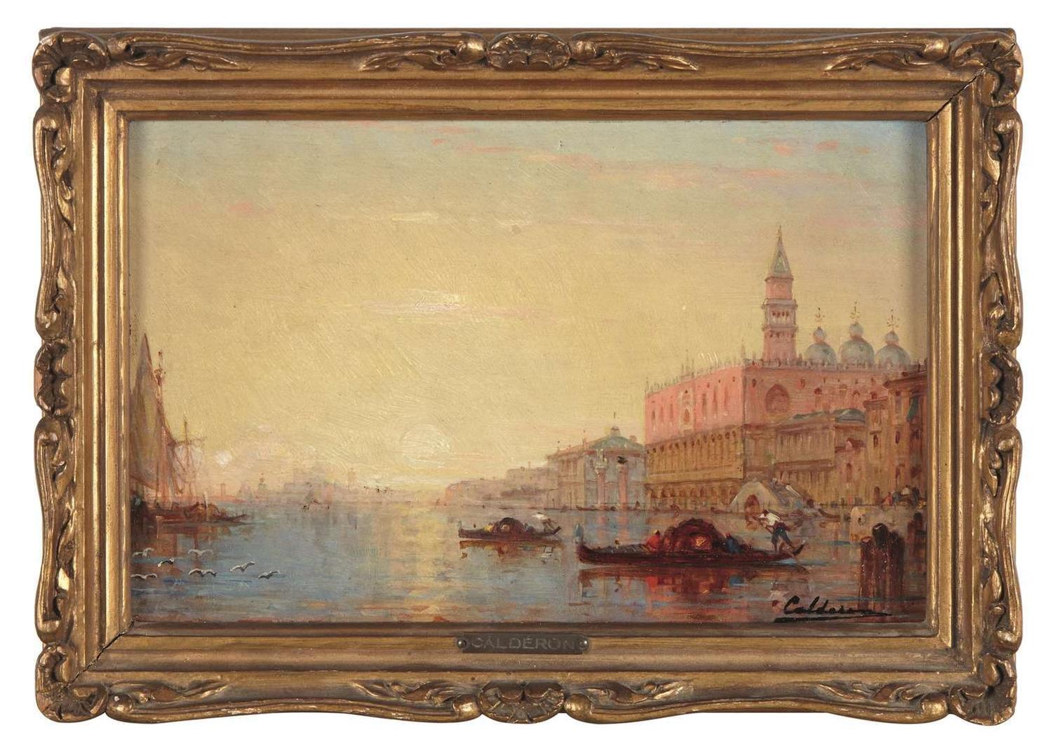 CHARLES CLÉMENT CALDERON (FRENCH 1870–1906) LE BASSIN DE SAINT-MARC AU COUCHANT; ALONG WITH THREE OTHER VENETIAN SCENES