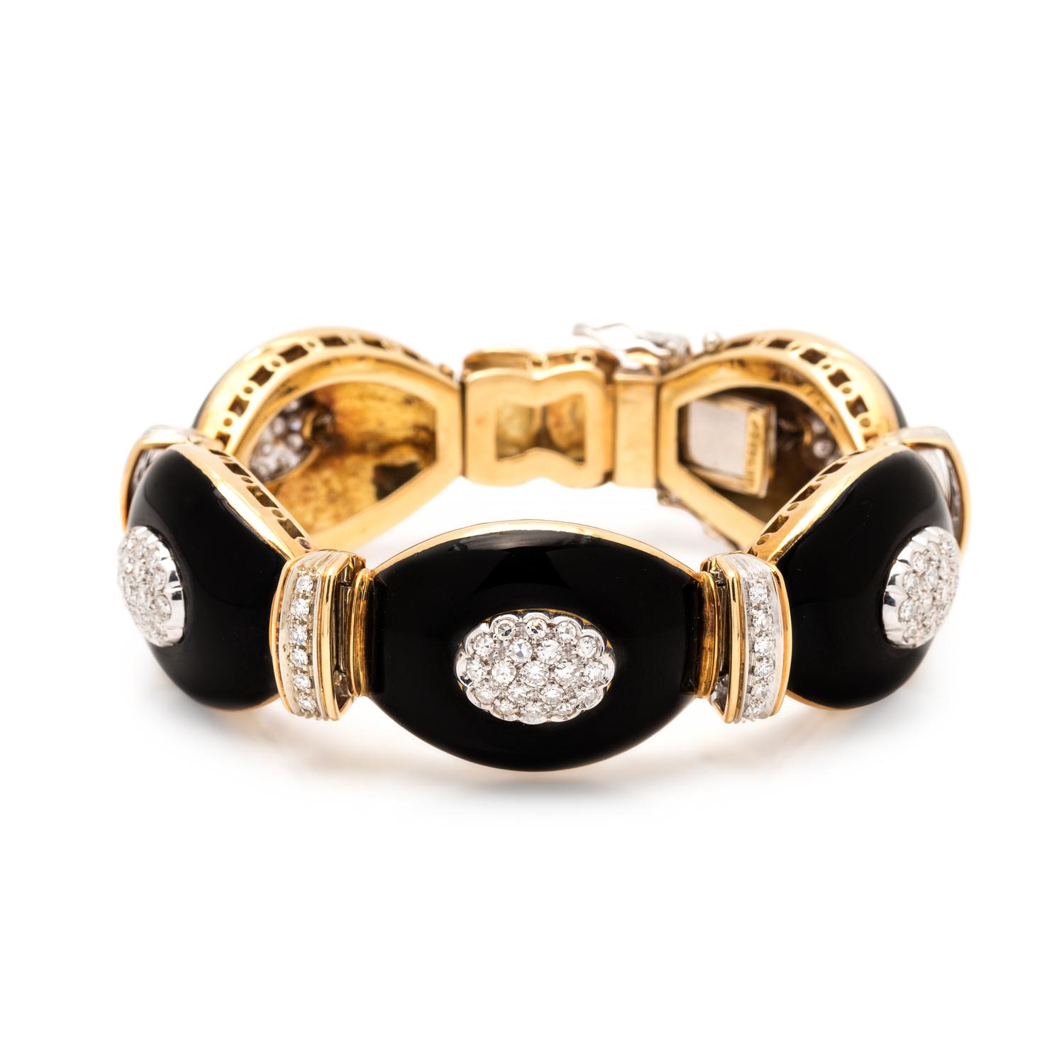 DIAMOND AND ENAMEL BRACELET