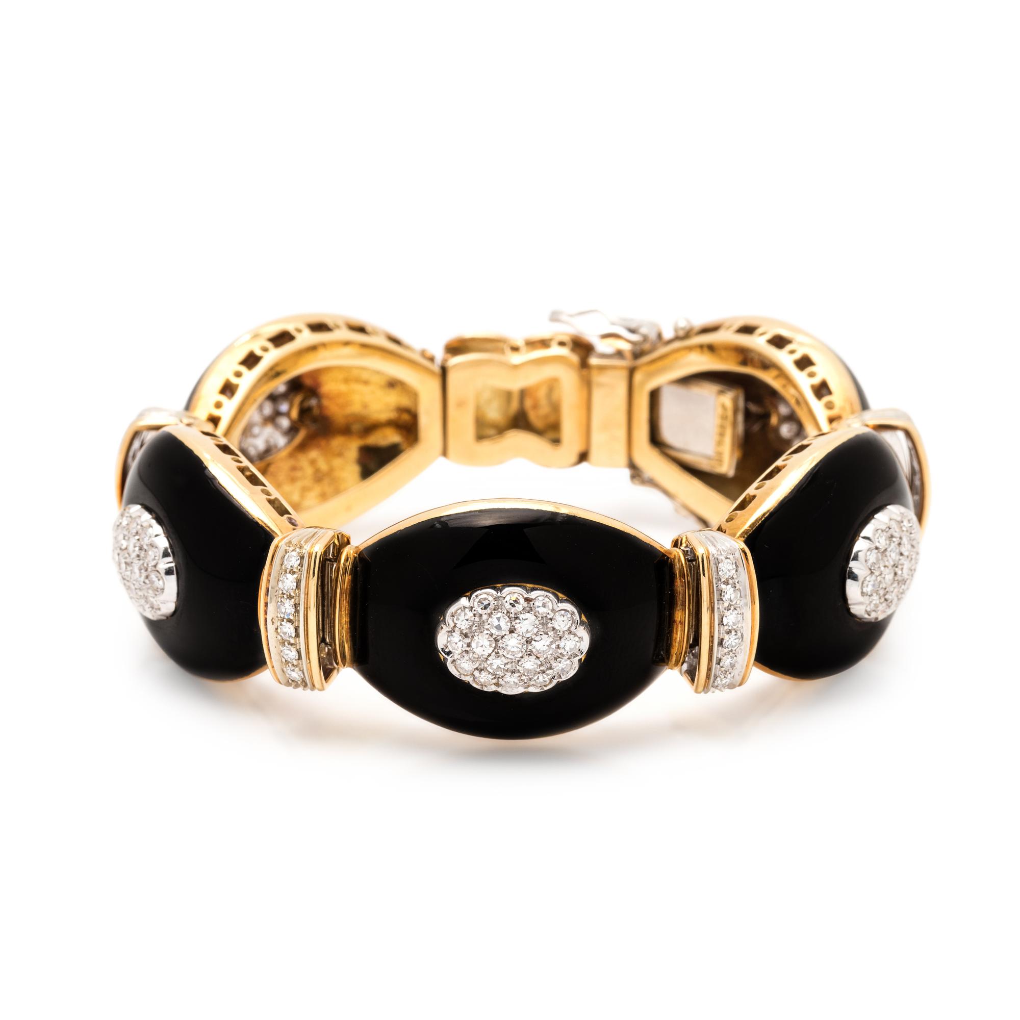 DIAMOND AND ENAMEL BRACELET