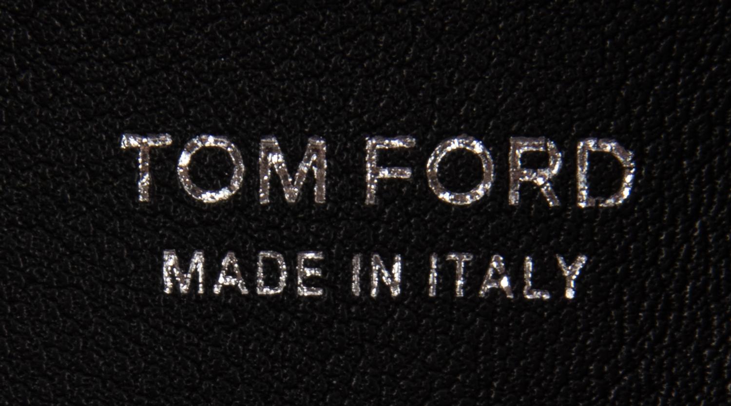 TOM FORD, BLACK LEATHER CONVERTIBLE TOTE