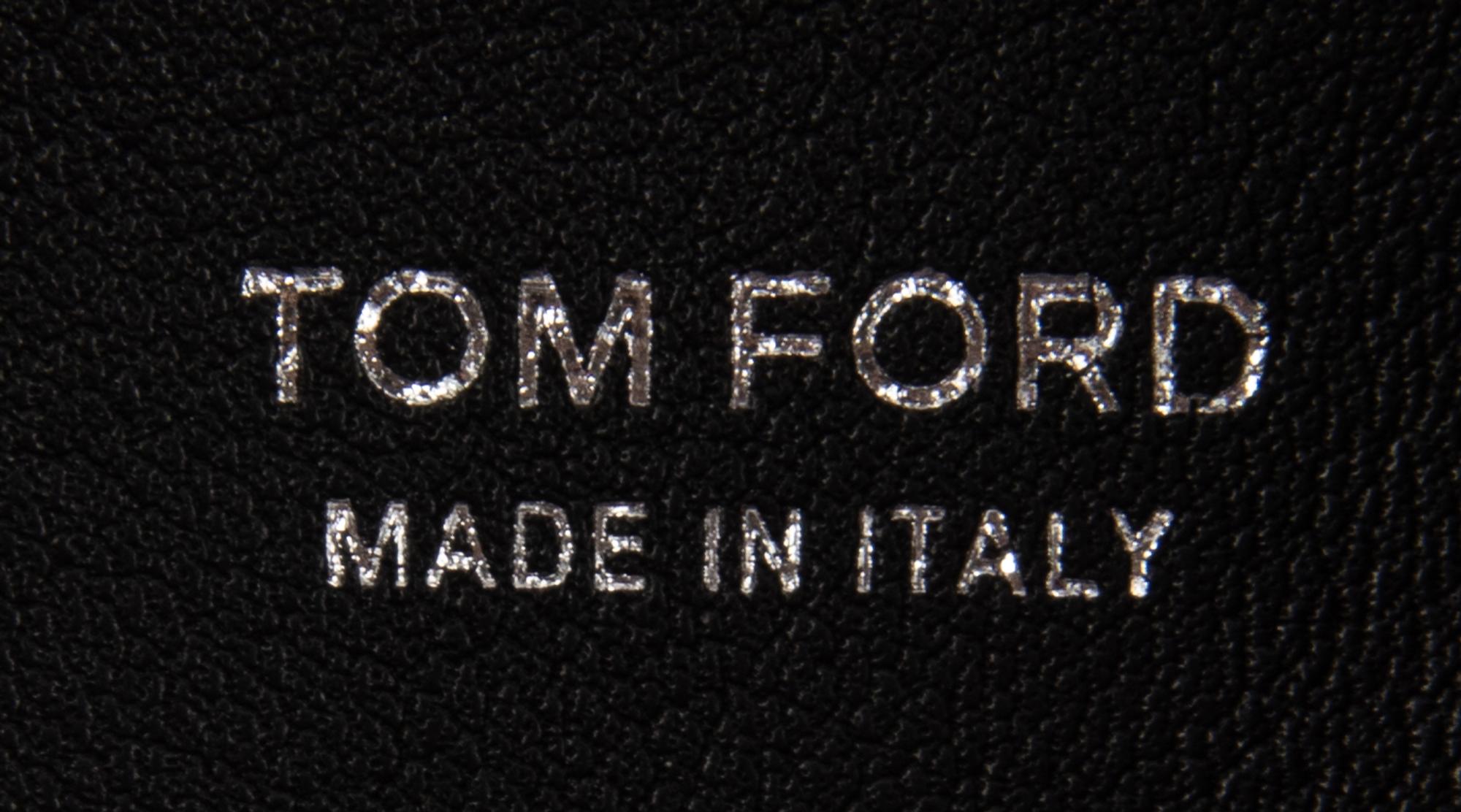 TOM FORD, BLACK LEATHER CONVERTIBLE TOTE