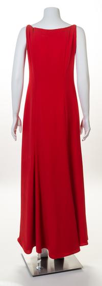 A Valentino Red Sleeveless Gown, No size.