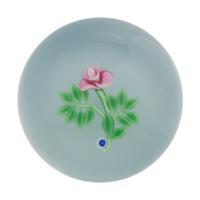 A Francis Whittemore Pink Flower on White Ground Glass Paperweight