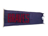 An Atlanta Braves Flag Once Flown on Wrigley Field Scoreboard Collected by Former Chicago Cubs Wrigley Field Head Scorekeeper