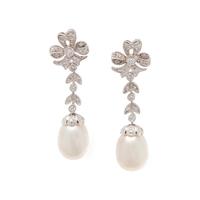 DIAMOND AND CULTURED PEARL EARRINGS