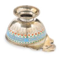 A Russian Enameled Silver Kovsh