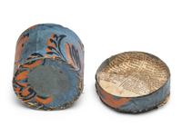 A Miniature Wallpaper Box with Pincushion Cover, 19th Century