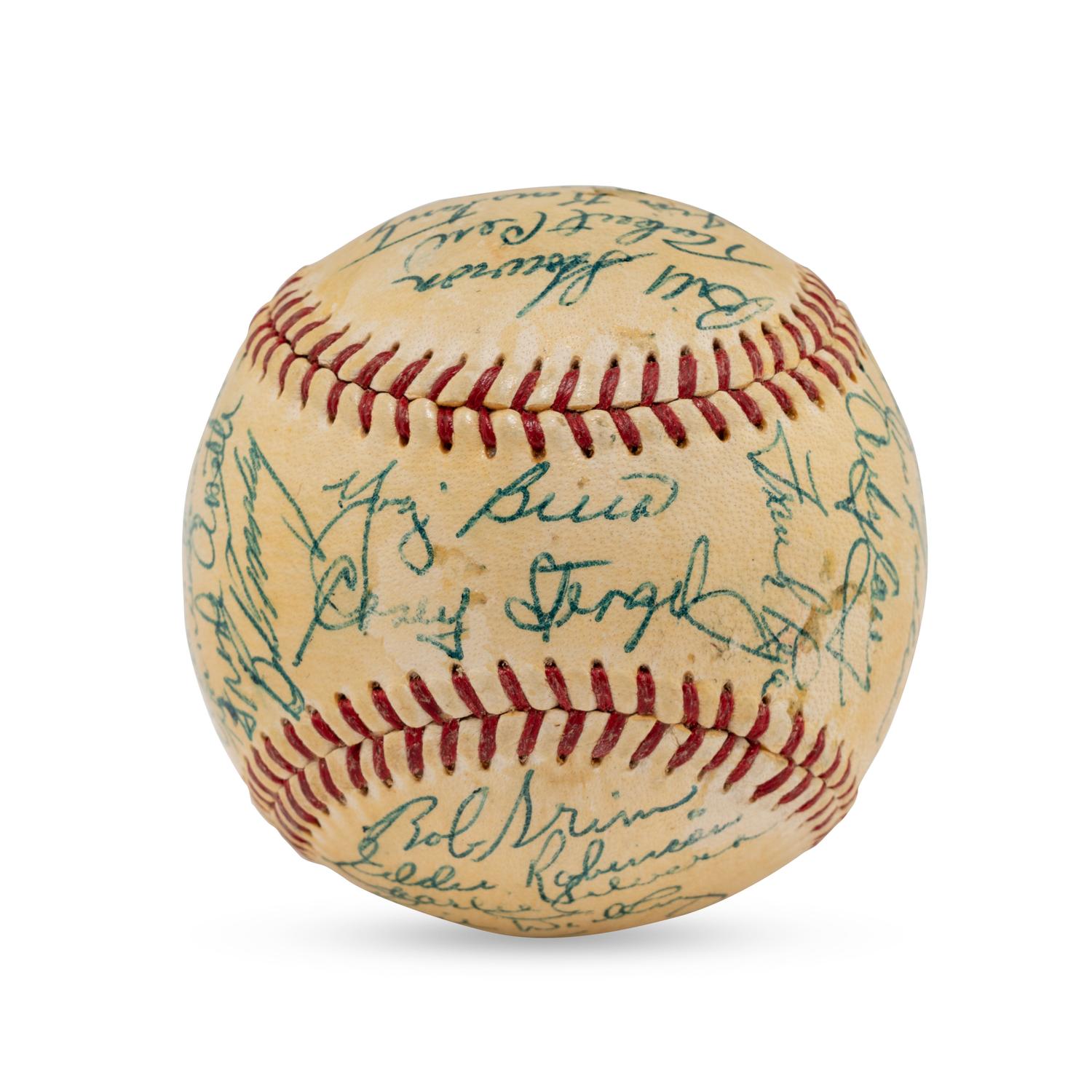 A 1955 New York Yankees Team Signed Autograph Baseball Featuring Mickey Mantle (Beckett Authentication Services Letter of Authenticity)
