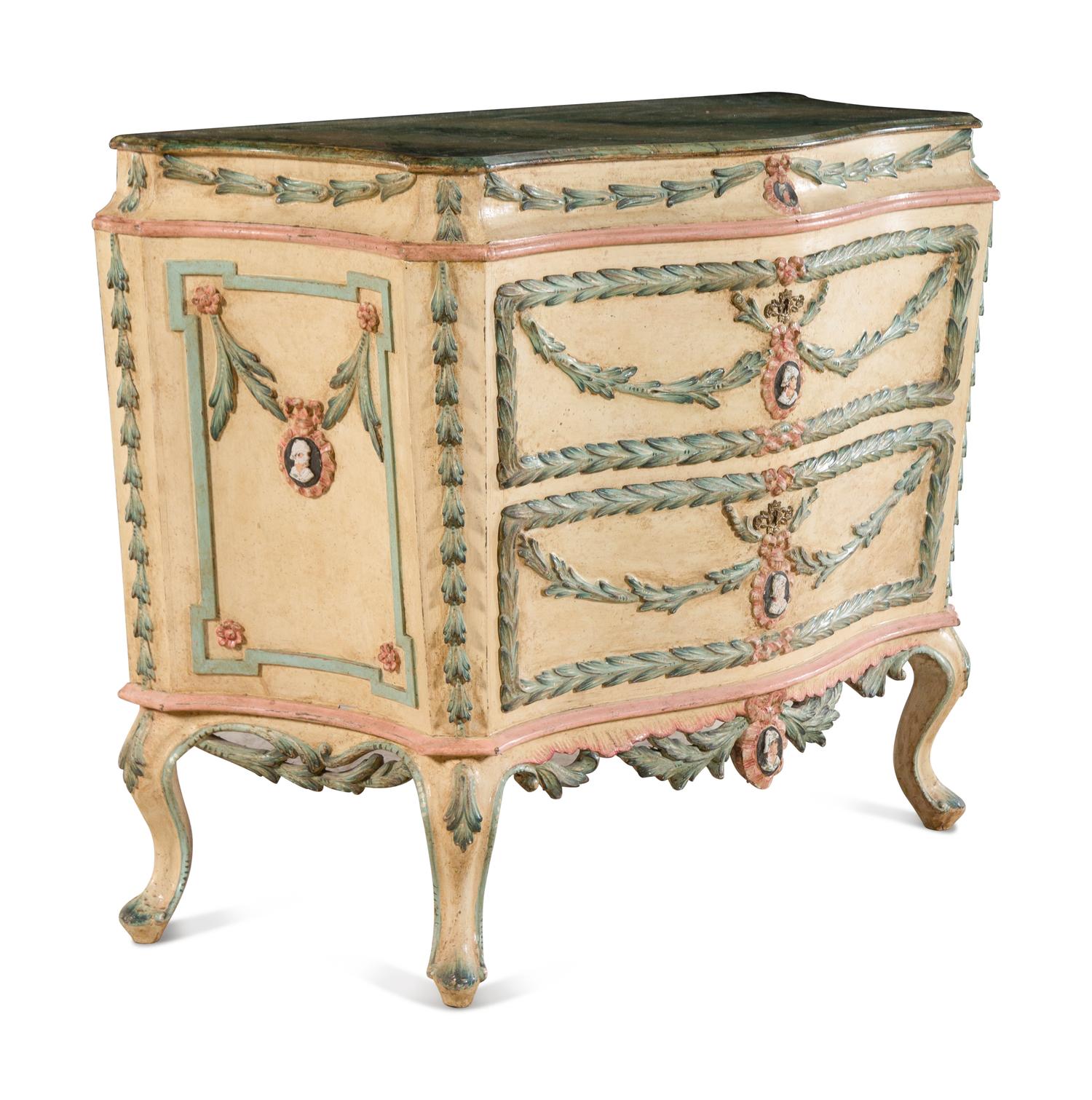 An Italian Painted Chest of Drawers