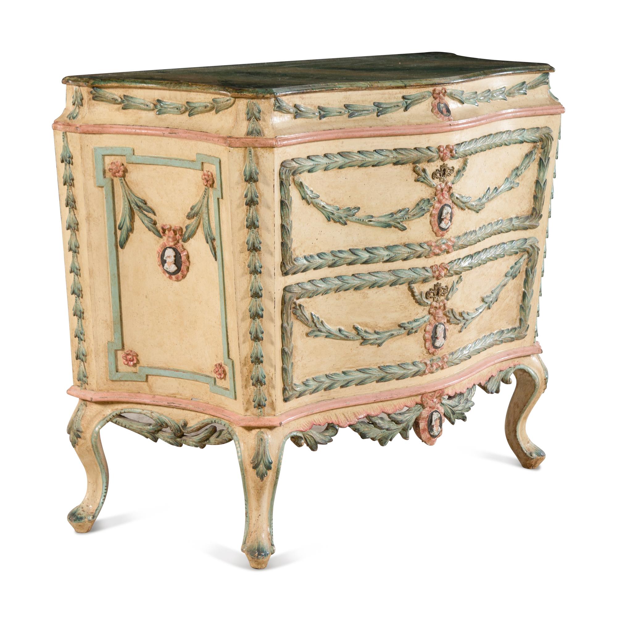 An Italian Painted Chest of Drawers