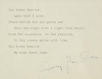 [Americana] Howe, Julia Ward, Irving Berlin, John Philip Sousa, Samuel F. Smith, and George F. Root. Display of Signed Patriotic Song Lyrics