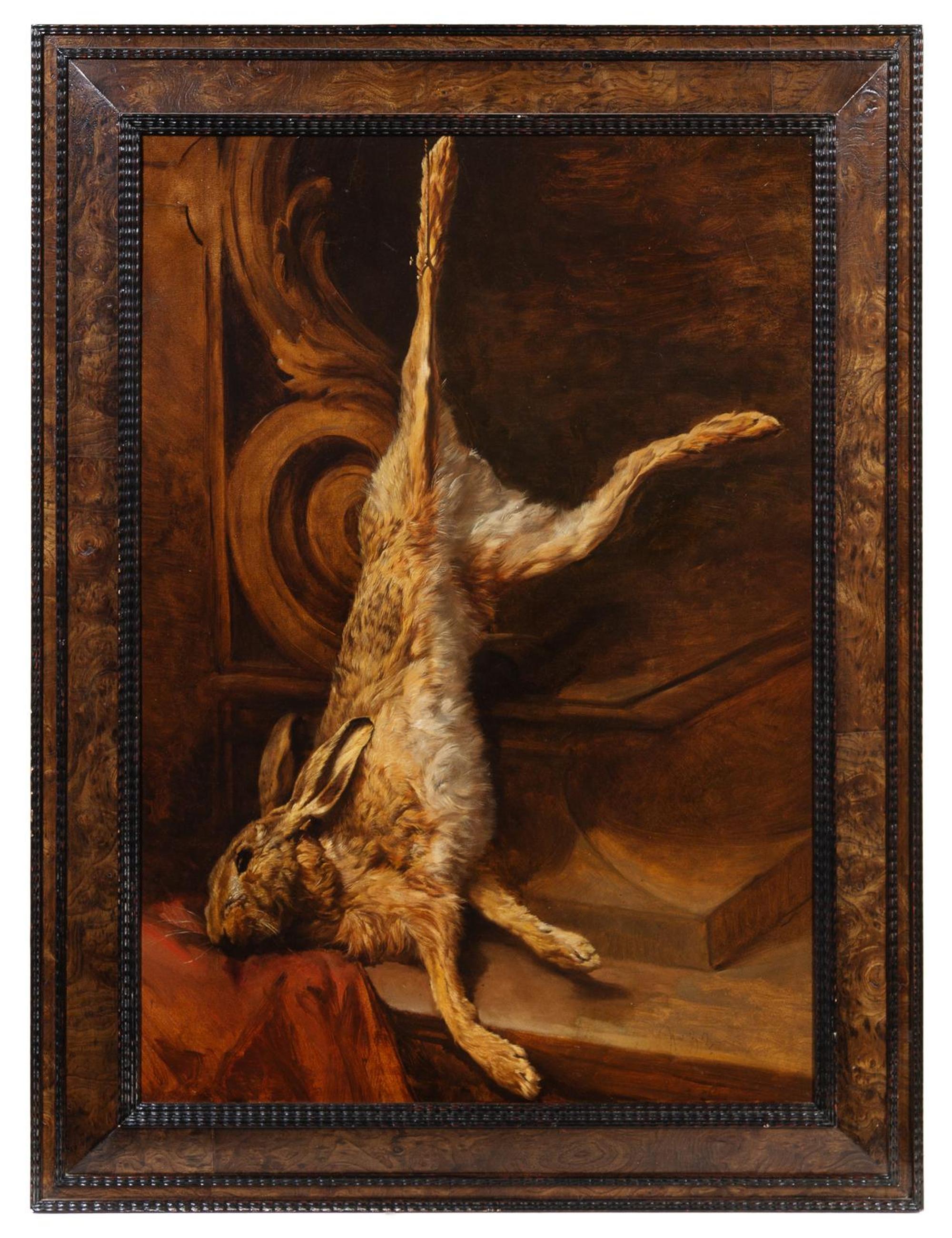Louis-Antoine-Leon Riesener (French, 1808-1878) — Nature morte au lapin