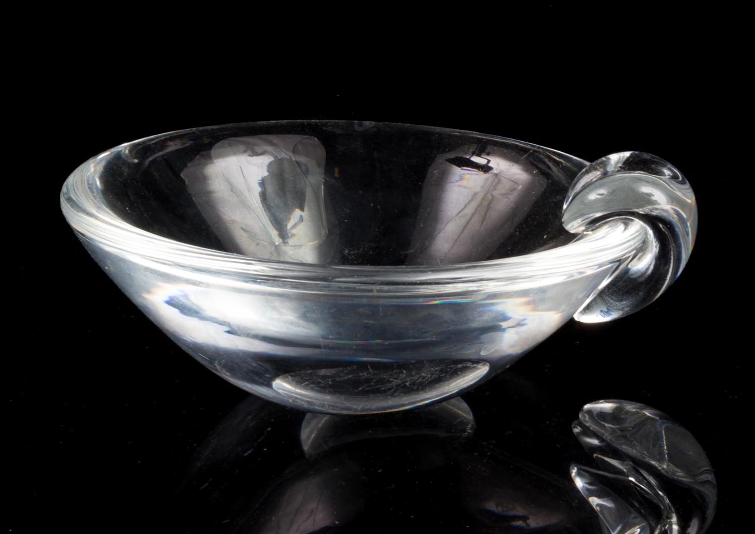 A Steuben Glass Nut Dish or Ash Receiver Diameter 5 1/2 inches.