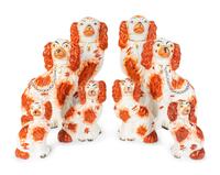 Four Pair of Staffordshire Glazed Earthenware Spaniels — 19TH CENTURY
