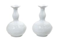 A Pair of Meissen Blanc de Chine Porcelain Vases Height 7 7/8 inches. — 19TH/20TH CENTURY