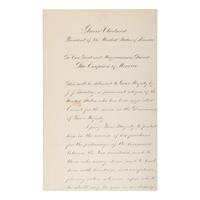 Cleveland, Grover (1837-1908). A pair of documents related to Morocco, comprising: