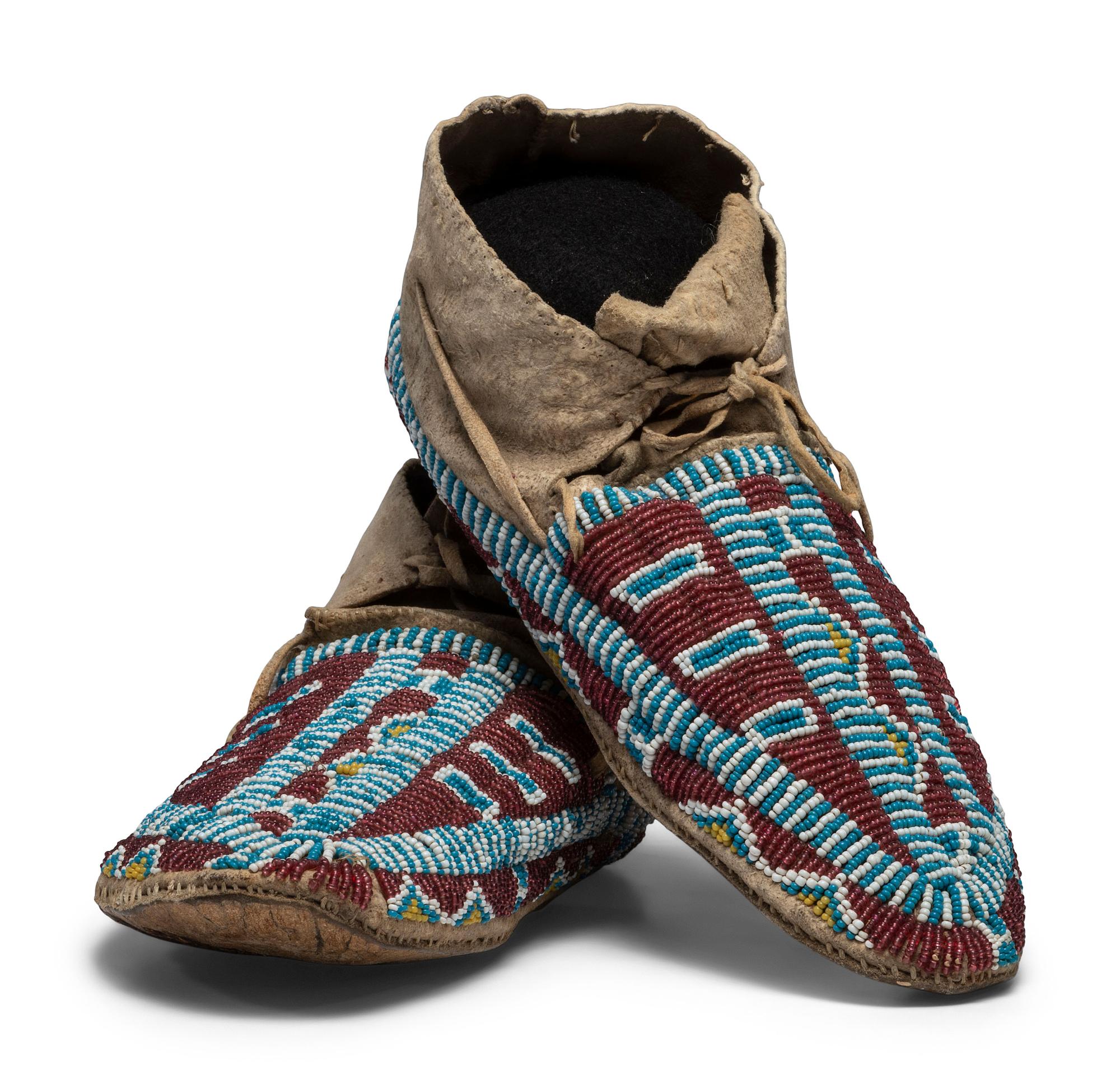 Sioux Beaded Hide Moccasins