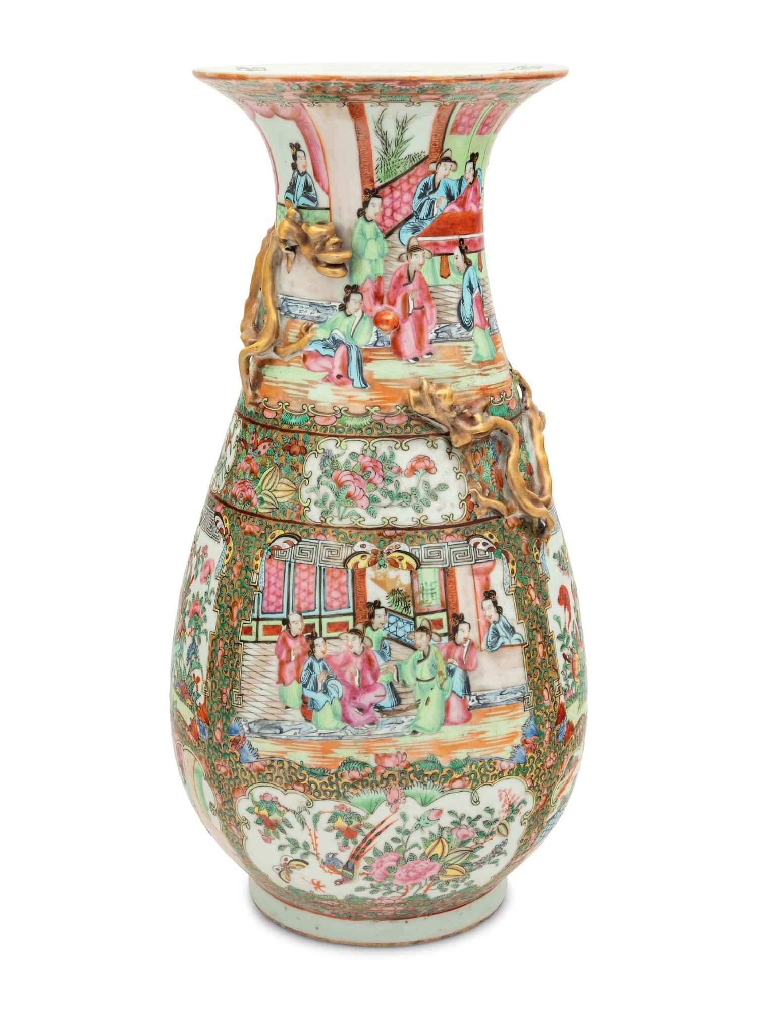 A Large Rose Medallion Porcelain Vase