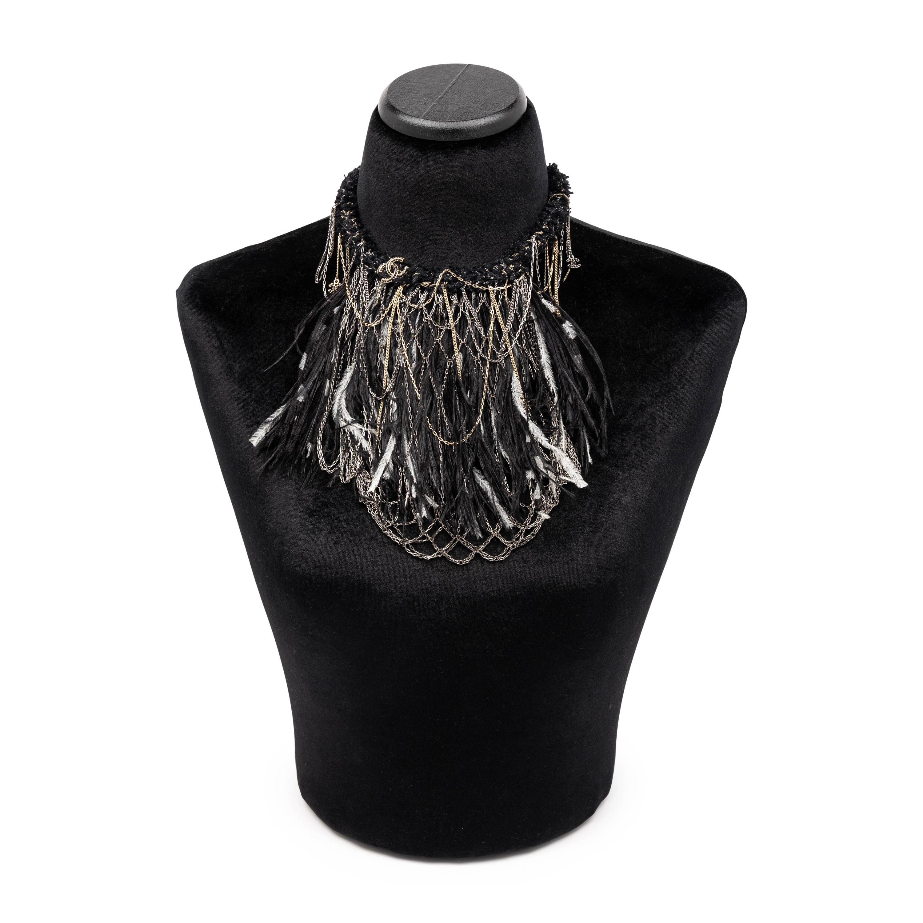 Chanel, Feather & Chain Bib Necklace