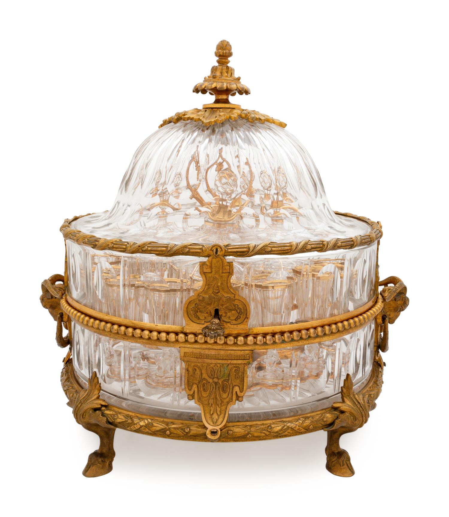 A French Gilt Bronze Mounted Cut Glass Cave à Liqueur