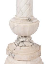 A Pair of Continental Carved Marble Pedestals